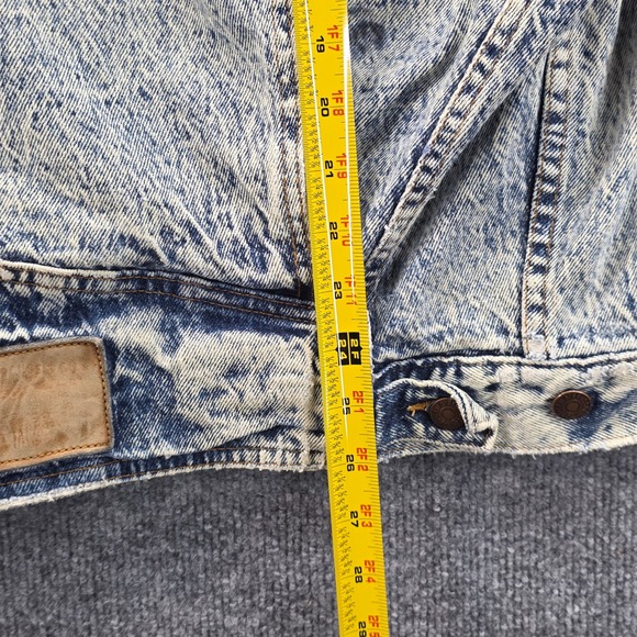 Vintage Levis Acid Wash Denim Trucker Jacket Made in USA Blue 75068-0510 XL Mens - Picture 13 of 13